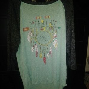 Cute half long-sleeved dream catcher shirt